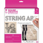 Tableau Love String Art en bois brut 22cm - Graine cr&eacute;ative Marron