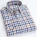 Mees Standard-Fit pikkade varrukatega Micro-Check s&auml;rgid Patch Pocket &otilde;huke pehme 100% puuvill valge/punane joontega ruuduline vabaaja mitmek&uuml;lgne s&auml;rk L