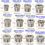 Reduktsioonpuks Isane x Emased 1/8 1/4 1/2 3/4 1 DN8 DN10 DN15 DN20 BSP Keermega 304 Roostevabast Terasest Toruliitmikud DN20 to DN40