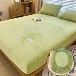 Piima samet voodilina Pehme soe madratsi kate Paigaldatud elastne kohev s&uuml;gistalvine paar Luksuslik kaheinimesevoodi voodipesu kodu 90x200cm Only A sheet