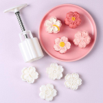 4 tk / komplekt Mooncake vorm kirsi&otilde;ie vorm 3D k&auml;sitsi press k&uuml;psetusn&otilde;ud t&ouml;&ouml;riistad ONE SIZE