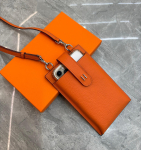 Piiri&uuml;lene Ehtsast Nahast Lit&scaron;i Mustriga Naiste Ristkandmiseks Telefoni K&auml;sikott Moodne Ja Mitmek&uuml;lgne Vertikaalne Mini &Otilde;lakott Kingikarbiga Length 11cm X Height 17cm oranž