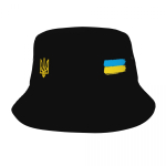 Kohandatud Ukraina lipuga triibuline &auml;mbrim&uuml;ts Unisex naiste Ukraina vapp Tryzub v&auml;litingimustes p&auml;ikesepaisteline kalurim&uuml;ts One Size