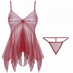 Naiste pitsist sukkadega kleit &Ouml;&ouml;kleit Fantaasia pesu Stretch pits Babydoll hommikumantlid Salongir&otilde;ivad &Uuml;hev&auml;rvilised Elegantsed Seksikad Mature l&auml;bipaistvad kleidid One Size punane