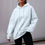 Naiste Mood Fliisist Pullover Kapuutsiga Pusa Pikkade Varrukatega L&uuml;hike &Uuml;hev&auml;rviline S&uuml;gis Talv Vabaaja Pusa XXXL valge