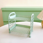 Kawaii kahekihiline hoiurest lauaarvuti kokkupandav meigihoidla riiul Kosmeetikatoodete hoidla viimistlus &Uuml;hiselamu vannituba sinine