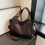 Kvaliteetne naistekott Uus Urban Trend Style &otilde;lakott Mitmek&uuml;lgne vabaaja Suure mahutavusega t&otilde;mblukuga k&auml;ekott 40x15x25cm kohv