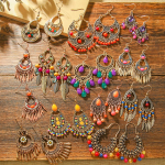 12 paari Boho Vintage k&otilde;rvar&otilde;ngaid naistele Puhkus Kohtusti stiil K&auml;sit&ouml;&ouml; tutiga k&otilde;rvar&otilde;ngad Igap&auml;evane kandmine T&ouml;&ouml;peo kaunistused Kingitus Mitmek&uuml;lgsed brown