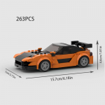 MOC F1 Linna Kiiruse Spordi Meistri V&otilde;idus&otilde;iduauto Ehitusklotsid Tellis R34 RX-7 S&otilde;iduk Superauto Kiire ja Vihane MK4 Supra Laste M&auml;nguasjad