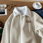 Meeste naiste Y2K Plus samet velvetist polos&auml;rgid kampsun Kvaliteetne talve sulemantel meestele Korea s&uuml;gisriided dressipluusid L beež