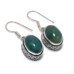 Green Apatite Gemstone Handmade 925 Sterling Silver Jewelry Earring 1.38 r4e73