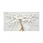 Abstraktsed 3D valged lilled l&otilde;uendimaal Kaasaegsed p&otilde;hjamaised taimeplakatid ja v&auml;ljatr&uuml;kid seinapildid elutoa kodukaunistuseks 20x40cm