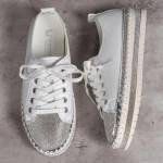 Suures suuruses naiste vabaajajalatsid Mood Rhinestone Platvorm Lamedad Paelad Loaferid Luksuslikud Mugavad Naiste tossud Zapatos Mujer 38 valge