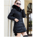 Naiste sulejope Korea versioon Kitsas keskmise pikkusega naiste tepitud jope Tepitud jope XXXL must