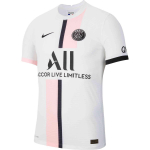Nike Paris Saint-Germain 21/22 v&otilde;&otilde;rsilmem&auml;ngija versioon V&auml;rviplokk T&auml;htede ja numbrite tr&uuml;kis &Uuml;mmargune kaelus L&uuml;hikesed varrukad Jalgpallis&auml;rk Meeste &uuml;laosad Valge CV7850-101 S