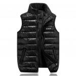 S&uuml;gistalv Meeste vabaaja krae varrukateta mantel Moodne soliidne t&otilde;mblukk soe vest mantli suurus:S-6XL 6XL must