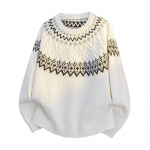 Pikak&auml;elised kampsunid Unisex Kampsunite jaotis S&uuml;gis Talv Retro lilleline muster L&otilde;tv &uuml;mmarguse kaelusega Disainitunnetusega aluskihiks kudumid Topid M