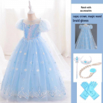 Elsa printsess l&uuml;hikeste varrukatega &otilde;htukleit t&uuml;drukutele - Suvi 2025 stiil s&uuml;nnip&auml;evakleit Size 110