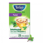 Tetley roheline tee tulsiga, immuunsuse toetamiseks, lisatud C-vitamiiniga, 25 teekotti, 30g pakk