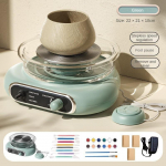 Pidevalt muutuva kiirusega elektriline keraamikamasin Professionaalne keraamiline masin K&auml;sitsi valmistatud savi ja keraamika &otilde;ppeseadmed hall/roheline