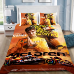 Tekikate Padjap&uuml;&uuml;r Voodipesukomplekt F1 L-Lando N-Norris T&auml;iskasvanud Poiss T&uuml;druk Magamistoa Kaunistus Laste Kingitus &Uuml;heinimese Kaheinimese Suur Suurus AU Double 180x210cm