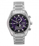Citizen Tsuki-yomi A-T Kuufaas Titaan Lilla sihverplaat Eco-Drive BY1010-81Z 100M Meeste k&auml;ekell lilla