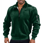 Meeste &uuml;hev&auml;rviline velvetist lukuga kaelusega pikkade varrukatega topp meeste vabaaja rev&auml;&auml;rkrae topp M