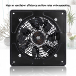 190mm 40W 220V Seinale paigaldatav v&auml;ljat&otilde;mbeventilaator Madala m&uuml;ratasemega Kodu Vannituba K&ouml;&ouml;k Garaaž Ventilatsioon (Must) must