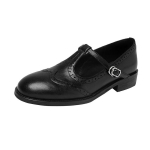 Retro Naiste Brogue Nahast Kingad Kevad &Uuml;mar Nina Nikerdustega Mary Jane Kingad Naiste Oxfords Naiste Kingad Daamide Nahk Naissoost 35 must