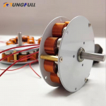 Mini ketasrauds&uuml;damikuga generaator 50W 24V Tugevalt magnetiline Madala kiirusega Mitmepooluseline Kolmefaasiline AC generaator 100-650rpm 85mm*25mm kuld