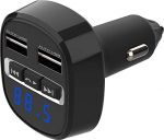 Kashimura NKD-219 Bluetooth FM-saatja, t&auml;issageduslik, USB 2 porti 4.8A, p&ouml;&ouml;ratav k&auml;ed-vabad helistamine, USB kokku 4.8A, toetab 12/24V one size must