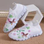 Suvised kootud baleriinad naistele, pluss suurus 43, lillemustriga, hingavad v&otilde;rk-mokassiinid naistele, 2024 s&uuml;gis, peales&otilde;idetavad jalutuskingad mujer 35