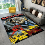 3D I-Iron-M-Maidens Metallmuusika Vaip Elutoa Magamistoa Kaunistuseks, Laste M&auml;ngimiseks Libisemisvastane Kaunistus Diivanile Uksematt Kingitus 80x120cm( 31x47in)