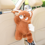 Car tissue box hanging cute doll bear car paper box Car seat back multi-functional tissue bag car supplies One Size