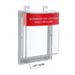 Manuaalse tulekahjusignalisatsiooni nupp Kaitsekate Lihtne v&otilde;tmehoidjaga paigaldus L&auml;bipaistev pol&uuml;karbonaat Tulekahjusignalisatsiooni t&otilde;mbenupp