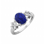 8X6MM Ovaalne Lapiislasuur Kivi 925 Sterling H&otilde;be Solitaire Viinapuust Inspireeritud Naiste Pulmas&otilde;rmus 9.5 valge