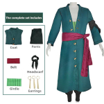 Fantasia Wano riik Roronoa Zoro Cosplay Kimono Anime Piraat Disfraz Kost&uuml;&uuml;m Mehed Meessoost Halloweeni Karnevali Peo R&otilde;ivad 120 blue