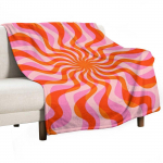 Spiraal 70ndate Retro Abstraktne Roosa ja Oranž Visker&auml;tt Beebi Flanellist Diivan Karvased Tekid 30x40in