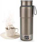 Puhas titaanist reisimahuti, 12 temperatuurirežiimi, automaatne v&auml;ljal&uuml;litus, 380 ml, hall 0 4 Quarts