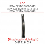 For BMW E93 F33 F83 Car Left / Right Hinge Covers Roof Convertible Trim strip Accessory For BMW M3 M4 4 Series 420 425 430 Middle Right Unpaint