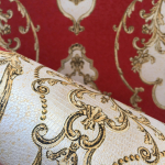Luksuslik damask-vin&uuml;&uuml;ltapeet PVC seinapaberirull Valge Must Sinine Punane Veekindel seinakate Elutuba Magamistuba Kodu kaunistamine 2mx53cm