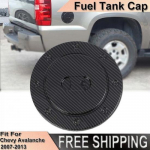 2007-2013 Chevy Avalanche Gas Cap Fuel Filler Tank Cover Trim Carbon Door | Black | Gloss | Easy tallation
