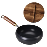 Sepistatud rauast wok puidust kaanega, mittekleepuv pann, &uuml;htlaselt kuumenev praepann gaasipliidile, induktsioonpliidile, ergonoomiline k&auml;epide, keedupott M