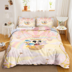 Mickey Anya Forger Tekikate Komplekt Tekk Voodipesu 3D Laste Voodipesu Komplekt 3-osaline 1 Tekikate Kuninglik Suurus EU Single(135*200cm)3pcs beige