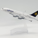 Lufthansa Airbus A380 Valatud Sulamist Mudellennuk, 16cm - Valmis V&auml;ljapanekuks Kogumisobjekt gray