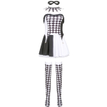 Drag queen, vampiirklouni kost&uuml;&uuml;m, Halloweeni kost&uuml;&uuml;m, deemonikost&uuml;&uuml;m, cosplay ruuduline harlekiini kost&uuml;&uuml;m Average code black