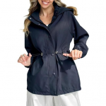 Naiste tuulejope Kerge n&ouml;&ouml;pkinnitusega lukuga kapuutsiga jope V&ouml;&ouml;kohast n&ouml;&ouml;riga reguleeritav Tuulekindel pealisr&otilde;ivas Taskutega reisimiseks, vaba&otilde;huks S must