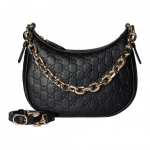 Gucci GG embleemiga nahast keskmine kott-&otilde;lakott Naiste kotid Must 815409-AAFDV-1000 Basic Set (Bag+Dust Bag)