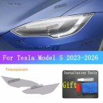 Tesla Model S -2026 jaoks Auto Esitulede Tagatulede TPU L&auml;bipaistvad Soomustatud Kaitsekiled Esitulede Mustad Tagatulede Kuldse Kattega Kiled F Transparent