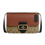 Coach Morgan Square 25 Klassikaline Monogramm Klapp-kl&otilde;pskinnitus Kangas Nahast &Otilde;la-Crossbody Kott Keskmine Naiste kotid Khaki Pruun CM713-IME7V Gift Box Sets (Basic Set+Black Box)